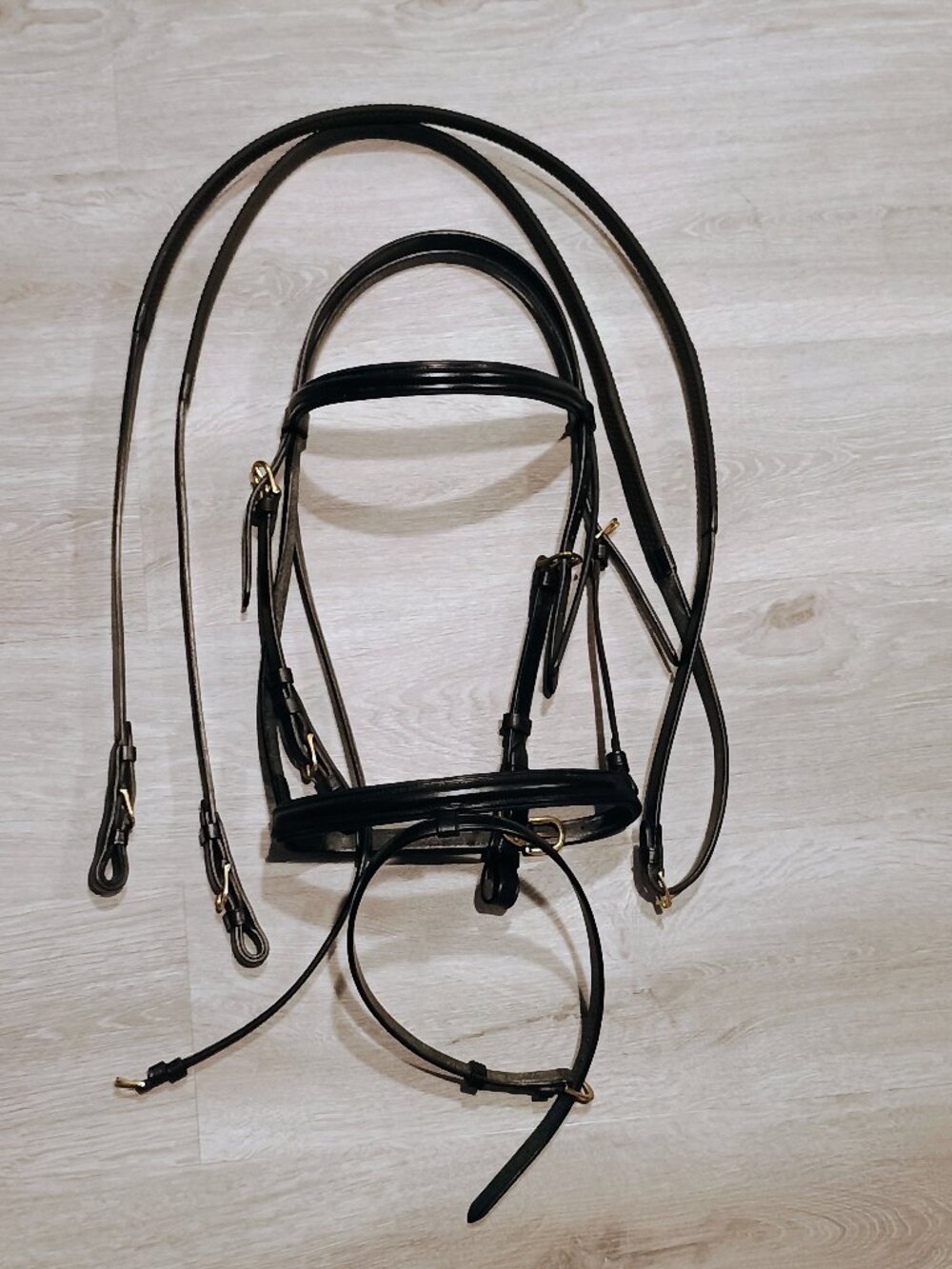 Black Raised Dressage Bridle